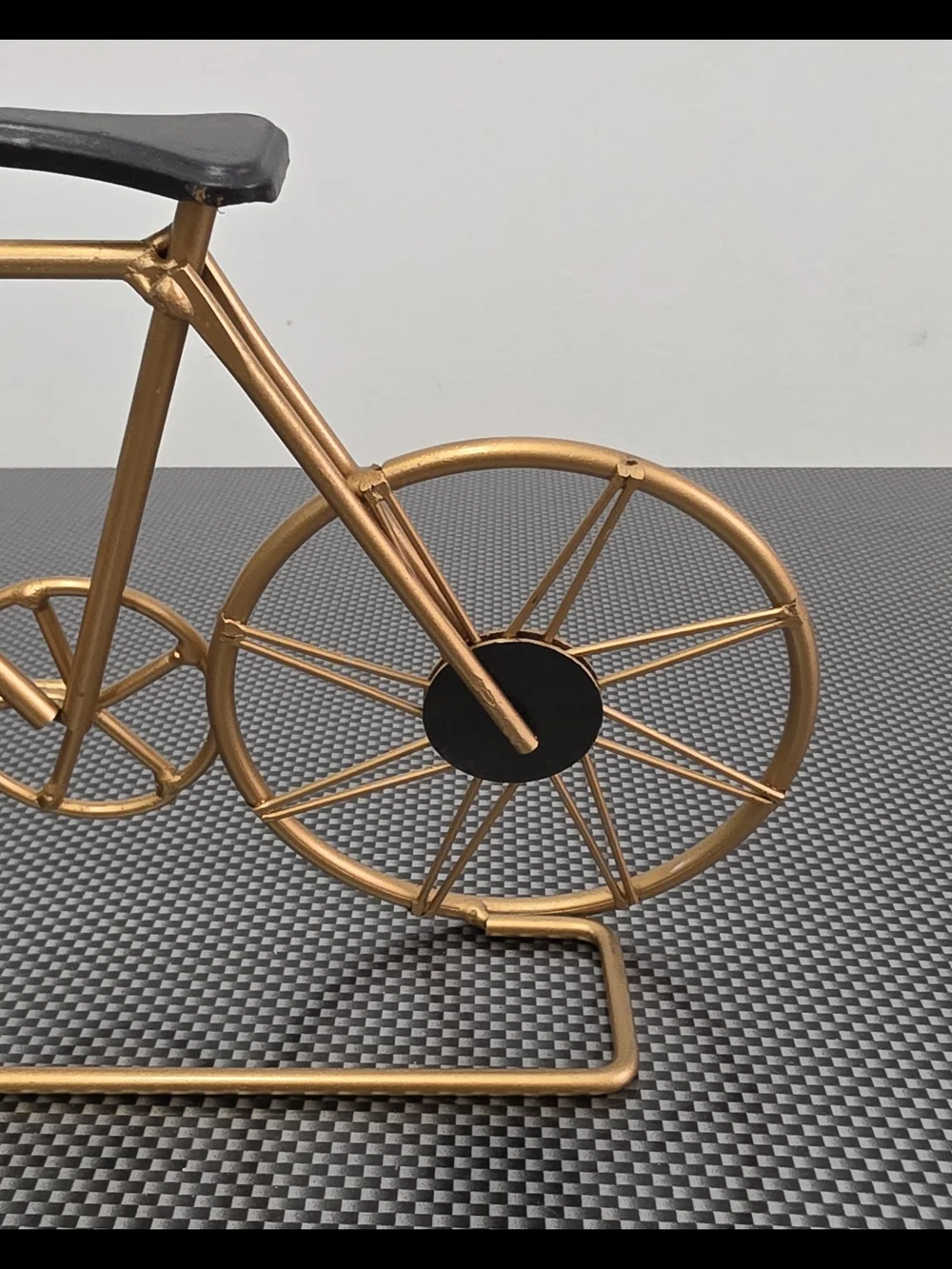 Wrought Iron Gold Bicycle Design Quartz Desk Alarm Clock - Studio